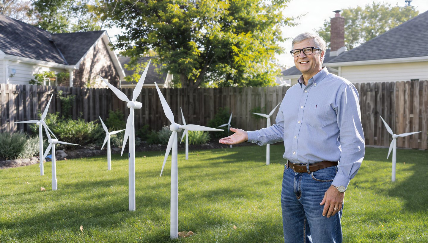 Bill Gates is destroying your electric bills : his miniature wind turbines cost three times less and install almost anywhere in a year