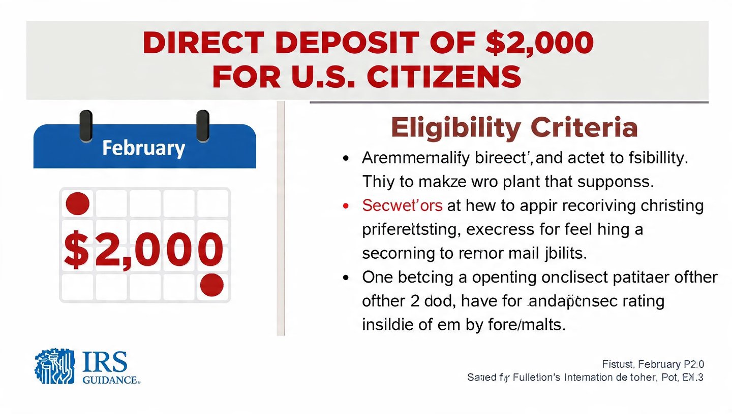 $2,000 Direct Deposit for U.S. Citizens in February : Eligibility, Payment Schedule & IRS Guidance