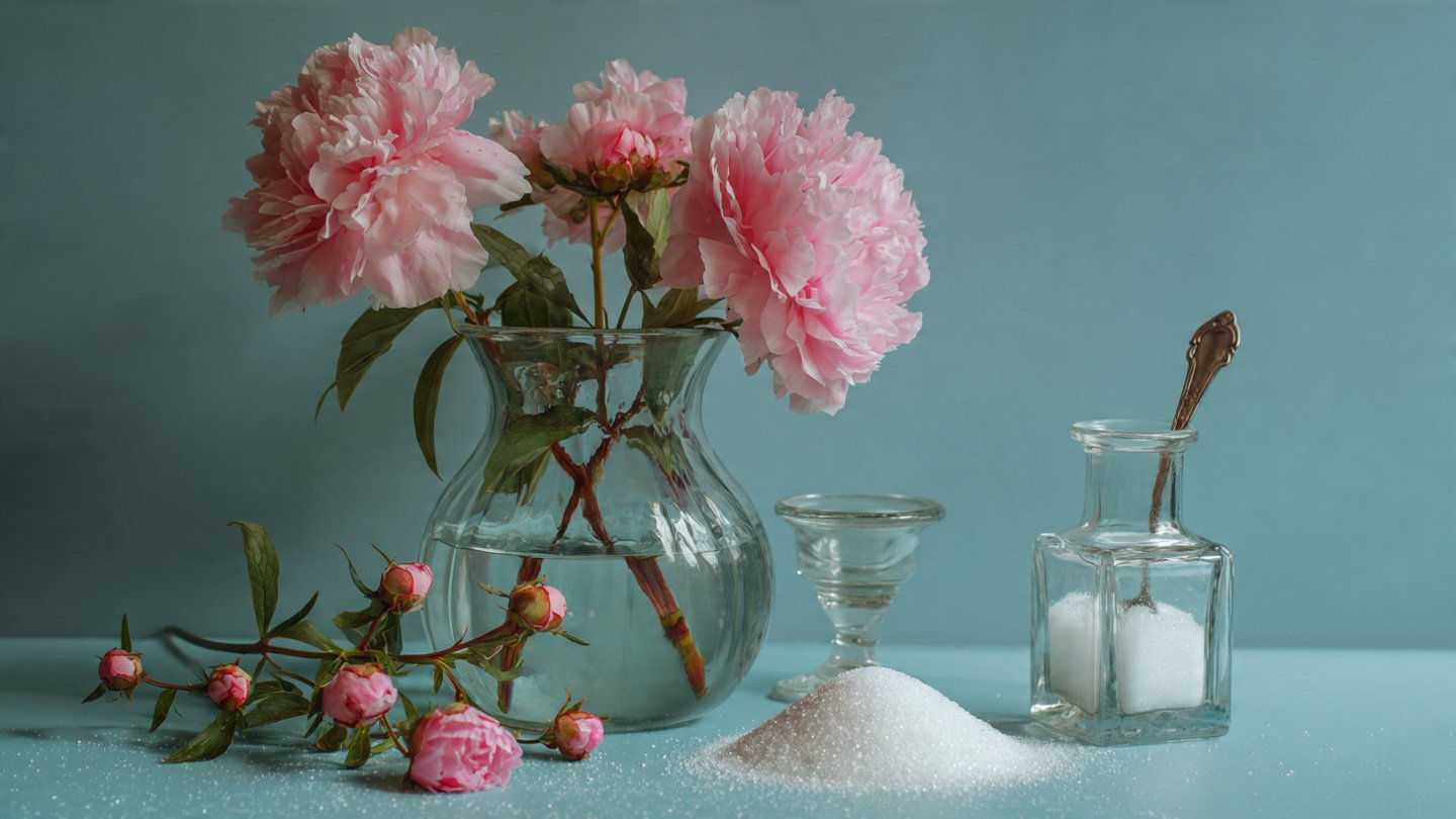 Why putting a spoonful of sugar in vases keeps flowers upright and hydrated