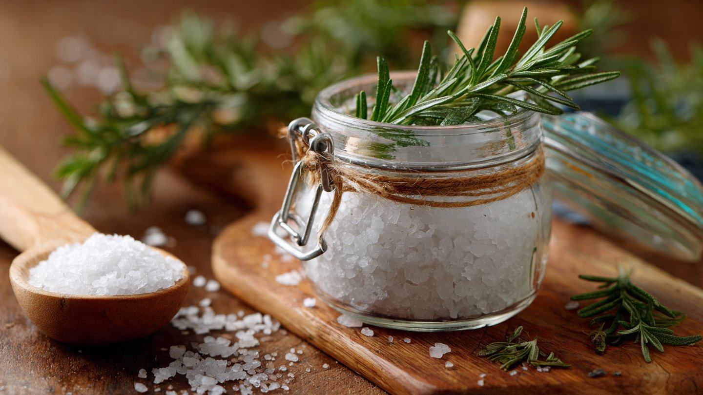 Why you should keep coarse salt and rosemary in a jar at home ?